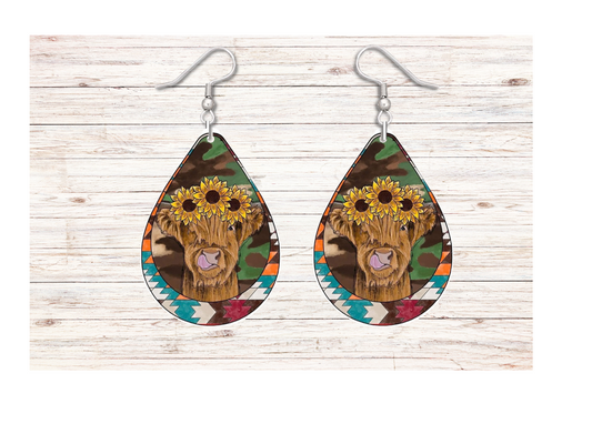 Highland Cow Earrings - Snarky Junkie