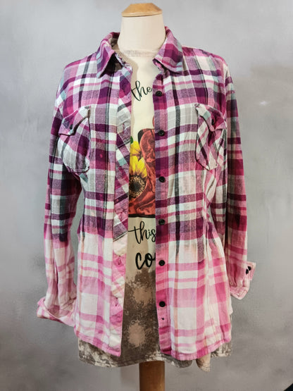 Red pink flannel Shirt - Snarky Junkie