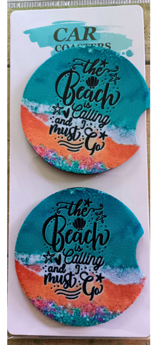 The Beach is Calling and I Must Go Car Coasters - Snarky Junkie