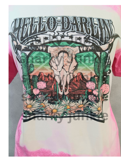 Hello Darlin' Bleached Tee Shirt